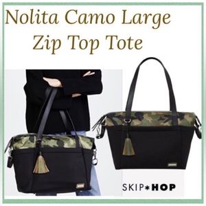 Nolita Camo Tote Large Zipper Shoulder Satchel Bag Skip Hop Camouflage Black